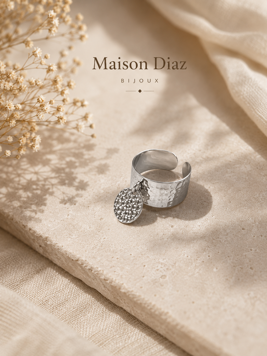 Bague Oria taille réglable – Argentée