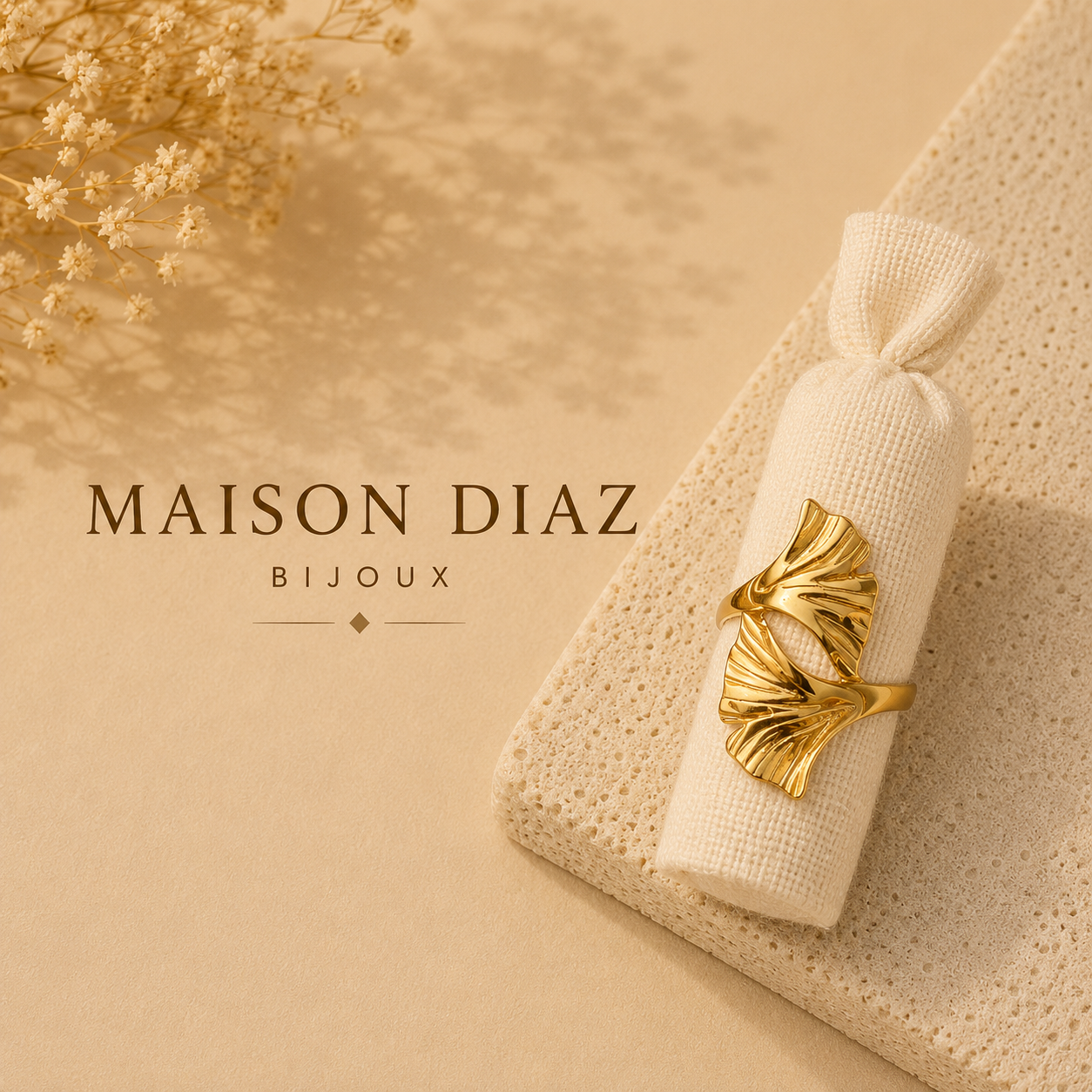 Bague Ginkgo – Dorée