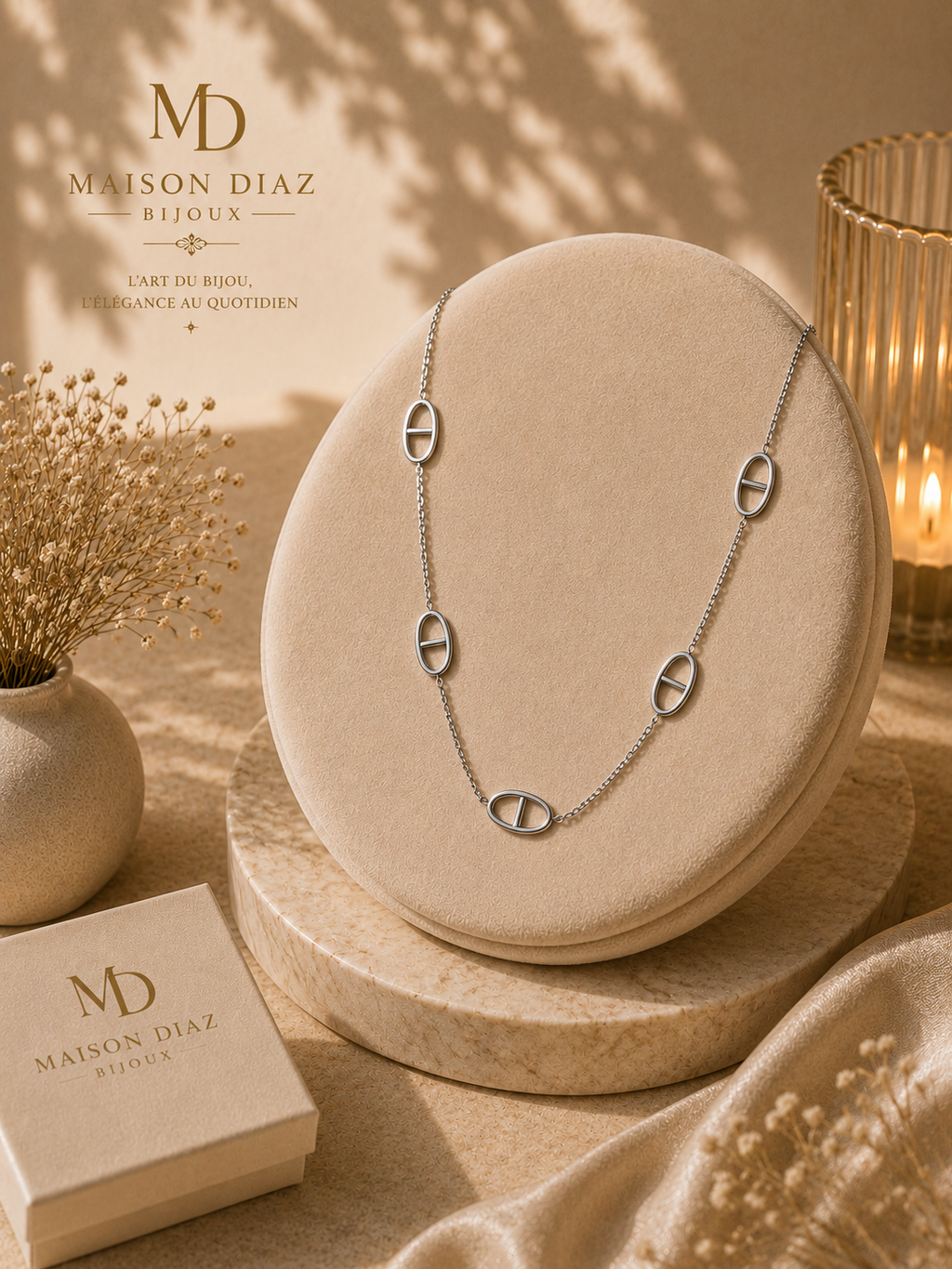 Collier Maillon Argenté